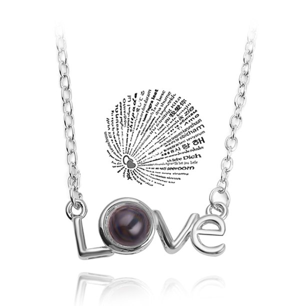 Collar de proyección 100 idiomas I Love You colgante joyería para amante novia 2023 pareja de moda accesorios románticos lindos Tan Jianjun unisex