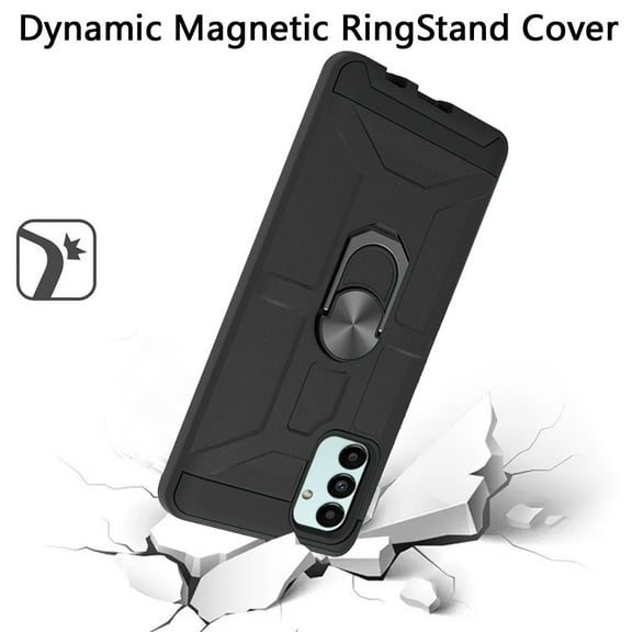For Samsung Galaxy A13 5G Hybrid Stand Kickstand Ring Holder [360° Rotating] Armor Dual Layer Hard TPU Work with Magnetic Car Mount Cover ,Xpm Phone Case [Black]
