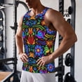 thumbnail image 5 of Cauagu Colorful Floral Print Men's Sleeveless Muscle Shirts,Tank Tops Quick Dry Workout Tank Top Gym Muscle Tee Fitness Bodybuilding T Shirt for Men-Medium, 5 of 7