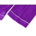 thumbnail image 6 of Tebbis Satin Pajamas for Girls -Dark Purple Cute Silky Long Sleeves & Pants Sleepwear PJ Set Size 8, 6 of 7
