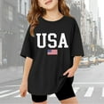 thumbnail image 2 of WERYOUNG Girl's T-Shirts Children Kids Short Sleeve Letter T Shirts Kids Summer Oversized Casual Crewneck Basic Tees Party Night Versatile Top, 2 of 6