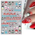 thumbnail image 4 of Pegatina 3D de Navidad para decoración de uñas, calcomanía deslizante de invierno para manicura de Año Nuevo, Navidad, rojo, Papá Noel, copo de nieve, alce, pingüino, acebo, BEF889, 2022, 4 of 4