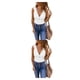 thumbnail image 1 of Sonducket Manténgase fresco y elegante con camisetas sin mangas para mujer Camiseta sin mangas de poliéster cómoda Ropa de mujer Blusa Casual Blanco 2XL,1 2piezas, 1 of 6