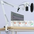 thumbnail image 5 of FIFINE T669 USB Studio Microphone Kit for PC Computer, Podcasting Microphone with Boom Arm Stand, Gain Control for Gaming, Streaming, Recording, White, 5 of 9