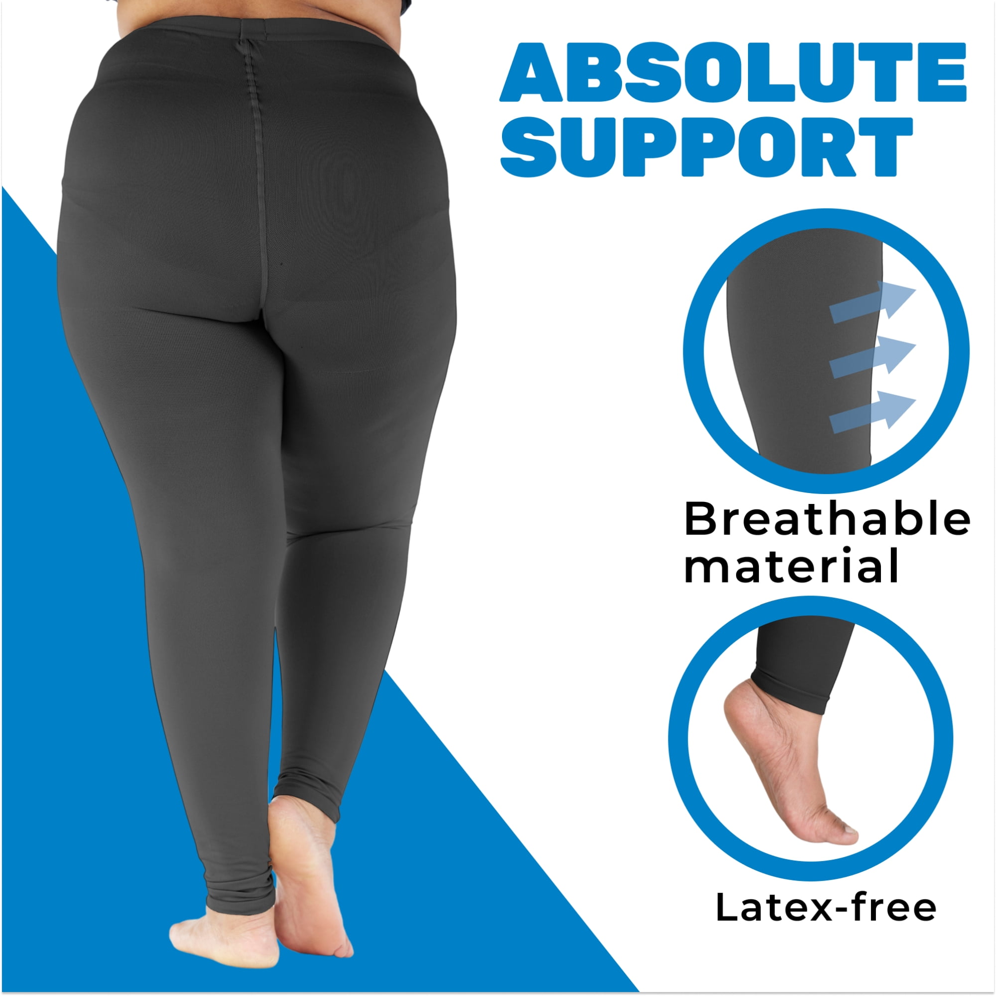 Buy Compression Leggings 20-30mmHg for Pregnancy - Footless Support  Pantyhose for Lymphedema, , Blood Clots, Varicose Veins Circulation -  Black, Large - A718BL3 Online at desertcartZimbabwe