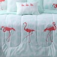 thumbnail image 2 of Let's Flamingo Embroidered Mint 7-Piece Comforter Set Full, 2 of 4