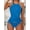 Blue, variant on Women's Tummy Control High Waisted Bikini Set 2 Piece Swimsuits Twist Front Bathing Suits