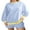 Blue, variant on Baby Sweetie Women Casual Outfits Stripe Print Long Sleeves T-Shirt with Elastic Waist Shorts Lounge Sets