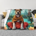thumbnail image 1 of Balery Meditating French Bulldog Manta de Franela con Dibujo, Lujo Ultra Suave y Cálido, Antipelusa y Resistente a las Arrugas para Cama, Sofá, Camping -80"x60", 1 of 6