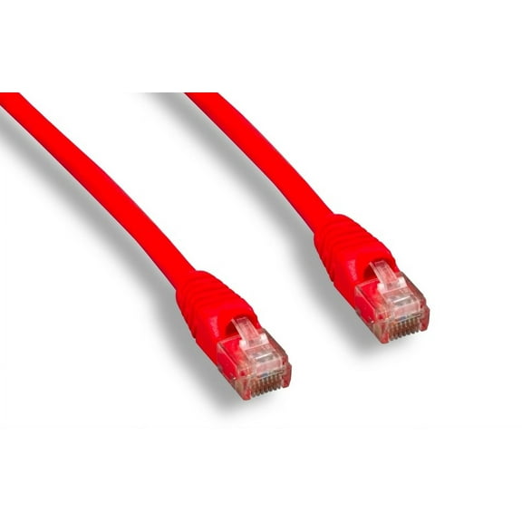 10ft Cat6 UTP 550MHz Copper Patch Cable Category 6 Unshielded Twisted Pair Snagless Network Internet Cord Molded Boots Red