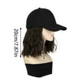 thumbnail image 3 of Peluca, sombrero de mujer, peluca negra, peluca marrón oscuro y marrón claro, gorro de peluca, corte bob, pelo corto y rizado, 3 of 4