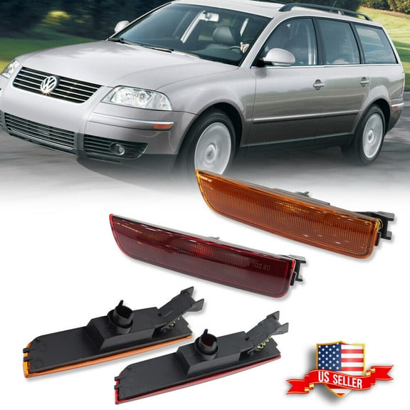 GTINTHEBOX 4PCS OE-Style Front & Rear Bumper Side Marker Light For 2001-2005 VW Passat B5.5