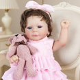 thumbnail image 4 of Muñeca KidCuddz para niña realista con pelo rizado enraizado, 45 cm, 4 of 7