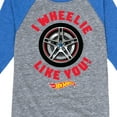 thumbnail image 3 of Hot Wheels - Valentine's I Wheelie Like You - Toddler And Youth Raglan Graphic T-Shirt, 3 of 4