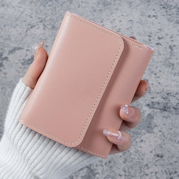 SUNYCUTER Leather Change Purse For Women, Coin Purse For Women, Solid Color Women Wallet Credit Card Holder, Pocket Wallet Ladies Mini Purse, Tri-fold Wallet