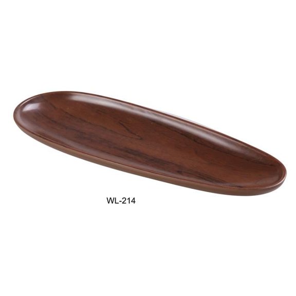 Yanco WL-214 Woodland Oval Plate, Wood-Grain - Pack of 12