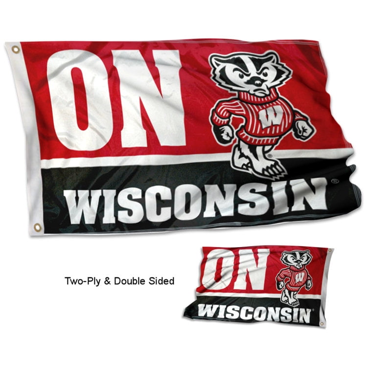 Wisconsin Badgers ON WISCONSIN Double Sided Flag - Walmart.com