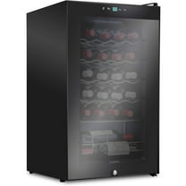 Ivation 24 Bottle Compressor Wine Refrigerator, Freestanding Wine Cooler with Lock, Black