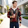 thumbnail image 7 of Spider Hero Zip Hoodie, Graphic Web Printed Long Sleeve Pocket Outerwear Apparel for Men Women Cosplay Party, 7 of 7