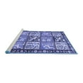 thumbnail image 2 of Ahgly Company Machine Washable Indoor Square Persian Blue Traditional Area Rugs, 5' Square, 2 of 4
