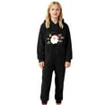thumbnail image 4 of FYDUU Christmas Girls Zip Up Jumpsuits Kids Fuzzy Hooded Rompers Soft Cozy Onesie Pajamas One-Piece Warm Winter Clothes Xmas Cute Outfit 11-12 Years, 4 of 4