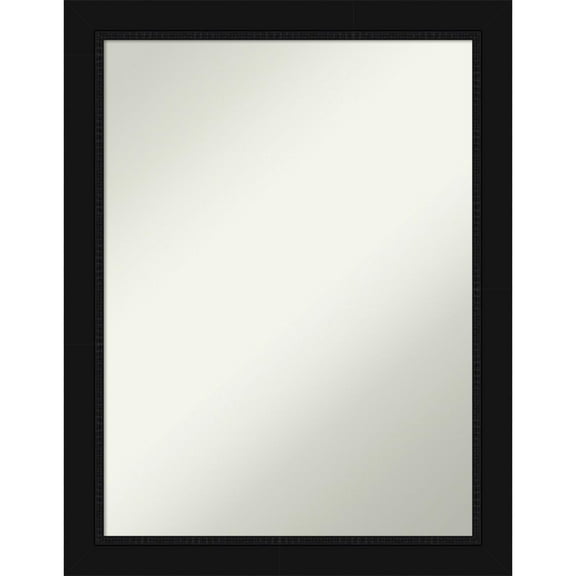 Avon Black Non-Beveled Wood Bathroom Wall Mirror