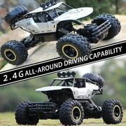 4DRC 1:12 Rc Car,off Road Truck Remote Control Car Metal Shell 2.4G 4WD,with 2 Batteries ,Cars for Boys& Gift for Kids,Silver