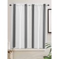 thumbnail image 2 of Bedroom Curtains 63 Inches length, Black White Stripe, Window Treatment Curtain Drapes, Abstract Geometric Rod Pocket Curtain Panels for Living Room Kitchen, 42"x63", 2 Panels, 2 of 7