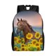 thumbnail image 1 of Fotbe Horse Sunflowers Mochila de Viaje para Laptop, Mochila Ejecutiva Delgada y Resistente 15.6", 1 of 8