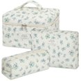 thumbnail image 1 of Bolsa de maquillaje Senbowe Floral, 3 unidades, tamaño grande, acolchada, de algodón, 1 of 8
