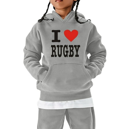 

TENSUNNYD Football Fans Sports Gift Teen Sweatshirt Vintage Rugby Player Sports Retro Kids Boys Girls Rugby Pullover Hoodie Toddler 4Y-5Y