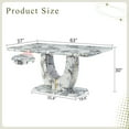 thumbnail image 4 of JUFU 63" Faux Marble Dining Table for 6, Modern Dining Room Table with Elegant White Marble Pattern, MDF Base, Scratch and Heat Resistant, Ideal for Kitchen & Dining Room, 4 of 8