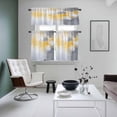 thumbnail image 5 of Abstract Color Graffiti Kitchen Curtains Valances and Tiers Set of 3 Grey Yellow Oil Painting Style Tier Curtains and Valance with Rod Pocket for Small Windows, 27.5"x24", 5 of 9