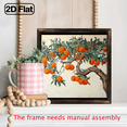 thumbnail image 6 of 2D Flat, Framed Orange Tree with Oranges Wall Art - Classic Wooden Border Canvas Painting, Vibrant Orange Fruit Green Leaves.wooden board painting, 6 of 9