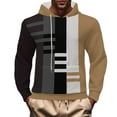thumbnail image 2 of DAFPZW Mens Knitted Hoodies Color Block Sweatshirts 2025 Fall Long Sleeve Ribbed Knitwear Pullover Casual Hoodie with Pocket, 2 of 6