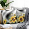 thumbnail image 2 of Pastoral Sunflower Outdoor Pillow Covers Pack of 2 Wildflowers Country Black Buffalo Plaid Waterproof Throw Pillow Covers Decorative Cushion Cases for Patio Garden Tent Balcony Couch 26x26 inch, 2 of 8