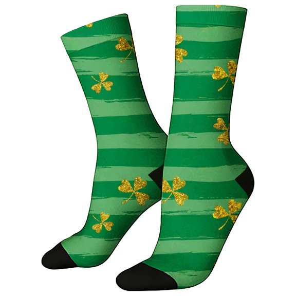 MEICHEN St. Patrick's Day Women's Themed Comfortable 3D Cute Printed Mid Calf Sports Socks Fashion Clothing Accessories for Women