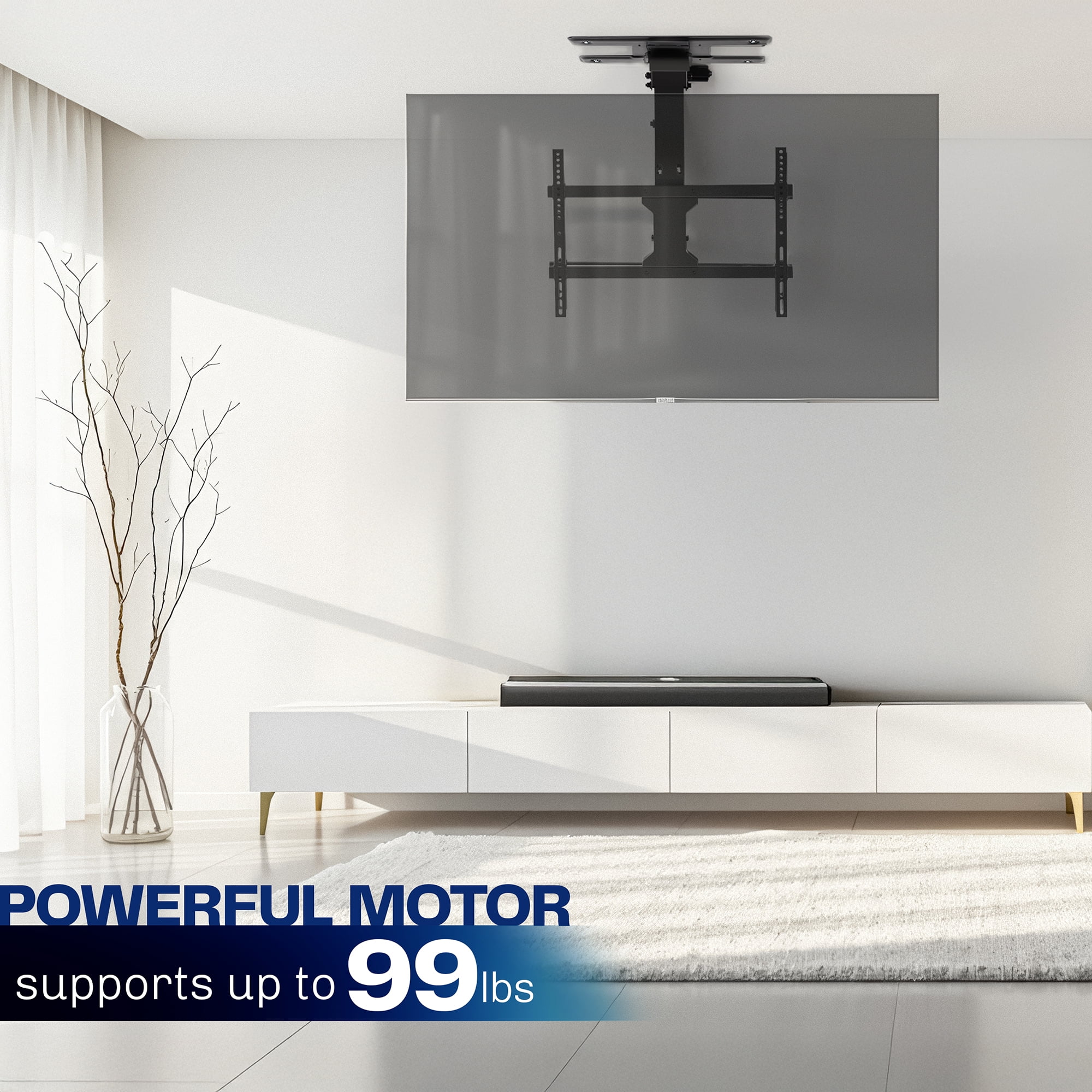 VIVO Black Electric Flip Down Ceiling TV Mount for 37 to 70 inch Screens