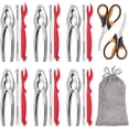 thumbnail image 1 of Qucyy 20-piece Seafood Tools Set includes 6 Crab Crackers, 6 Lobster Shellers, 6 Crab Leg Forks/Picks and 2 Seafood Scissors & Storage Bag - Nut Cracker Set, 1 of 5