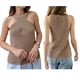 thumbnail image 2 of Blusa Informal de Verano para Mujer, de Punto, Sin Mangas, con Cuello Halter Cruzado y Color Liso. Caqui XXL, 2 of 5