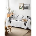 thumbnail image 3 of Horse Print Couch Cover for 2 Cushion Sofa, Modern Watercolor Grey White Animals Washable Loveseat Sofa Covers Slipcover for Sectional Sofas L-Shaped, Couch Throw Cover 71"x118", 3 of 9