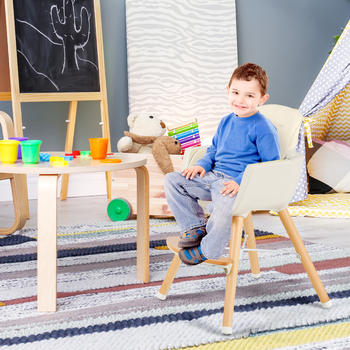 baby joy wooden high chair