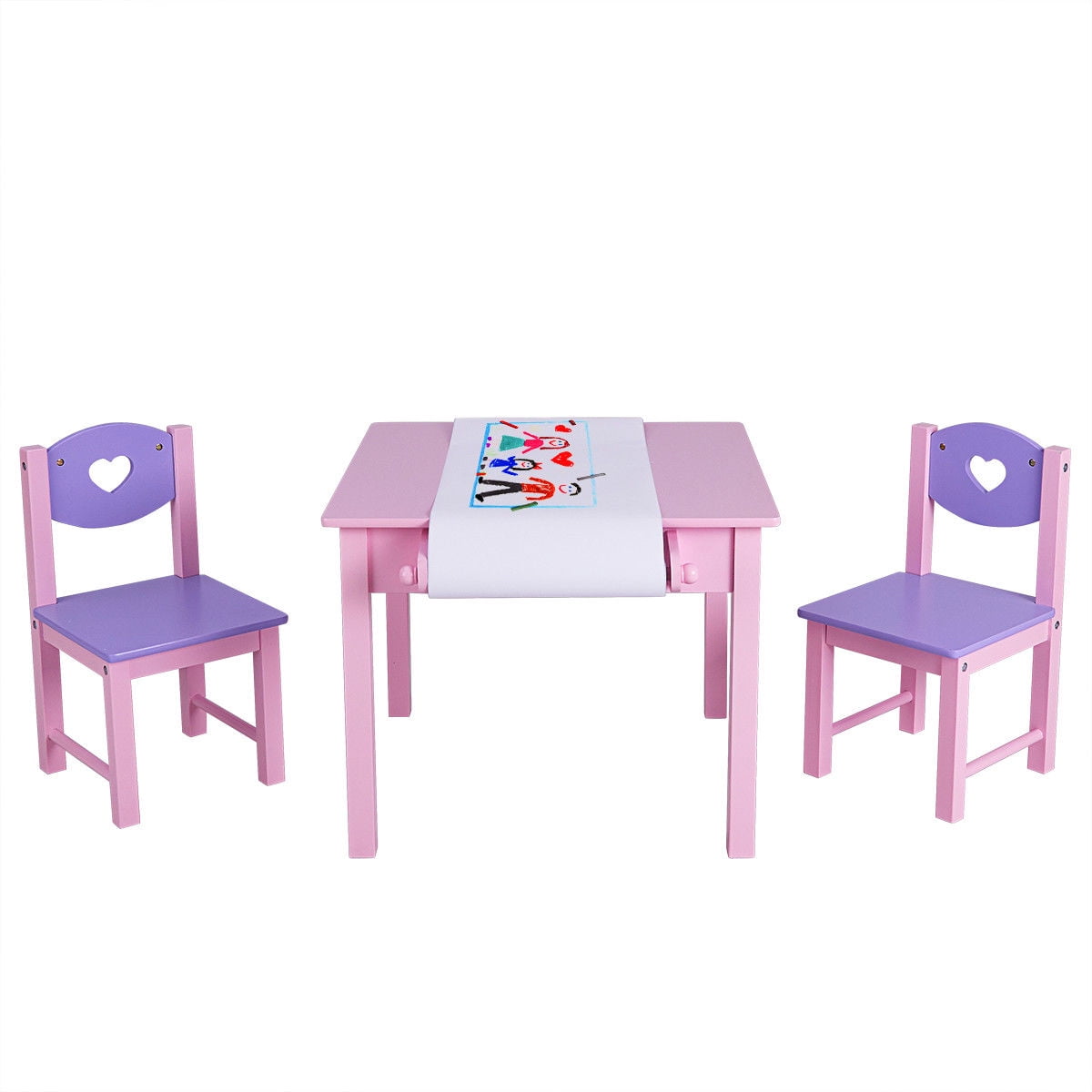 toddler art table with paper roll