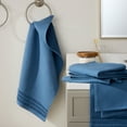 thumbnail image 3 of TOWN & COUNTRY BASICS 4-Piece Waffle Woven Terry Stripe Hand Towel Set, 20"x30", 100% Cotton, Quick Dry, Blue, 3 of 8