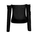 thumbnail image 6 of YFPWM 2022 Shirts for Women Business Casual Tops Bandana Tops Yoga Tops Dog Print Top Ruffled Tube Ruffle Tight Long Sleeve Mesh Tops, 6 of 6