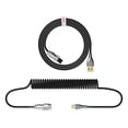 thumbnail image 1 of HXSJ USB to Type-C Keyboard Coiled Cable Detachable Mechanical Keyboard Coiled Cable with Metal Aviation Connector Nylon Black, 1 of 9