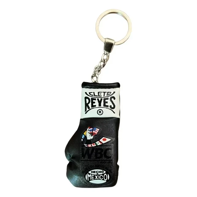 Llavero De Guante Miniatura En Vinipiel Negro Con Logo Wbc