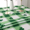 thumbnail image 5 of St. Patrick''s Day Checkered Rectangle Tablecloth - Waterproof and Washable Holiday Green Shamrock Table Cloth Decorative Table Cover for Outdoor, Indoor Party Dining Room, 160GSM, 5 of 6