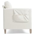 thumbnail image 3 of 79.5" Modern Fabric Sofa with Solid Wood Legs and Upholstered Seat Cushion, Comfortable 3-Seater Couch with Side Storage Pocket for Livingroom Bedroom Office, Easy to Assemble, Beige, 3 of 7