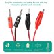 thumbnail image 3 of 2 Pcs Red Black Banana Plugs to Alligator Clips Probe Test Cable 1M, 3 of 5
